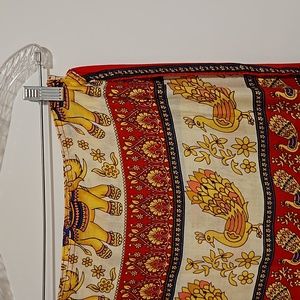 Elephant Peacock graphics pareo sarong wraparound skirt small medium NWOT